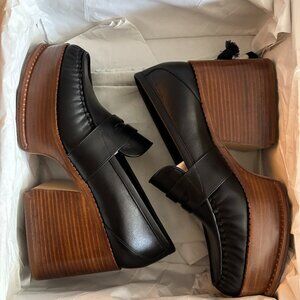 GABRIELA HEARST Augusta textured-leather platform loafers Black IT 39.5 US 9.5